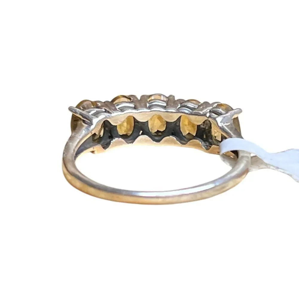 Artisan Sterling Silver Genuine Citrine Band Size 8